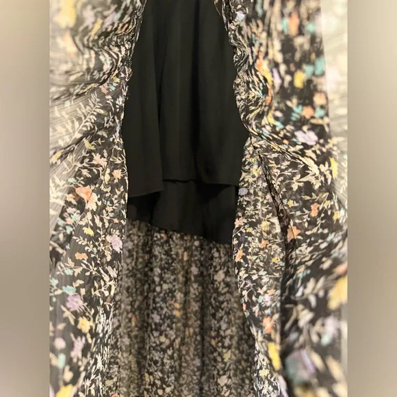 Ralph Lauren Black Floral Tiered Maxi Skirt with Multicolor Print - Picture 3 of 6